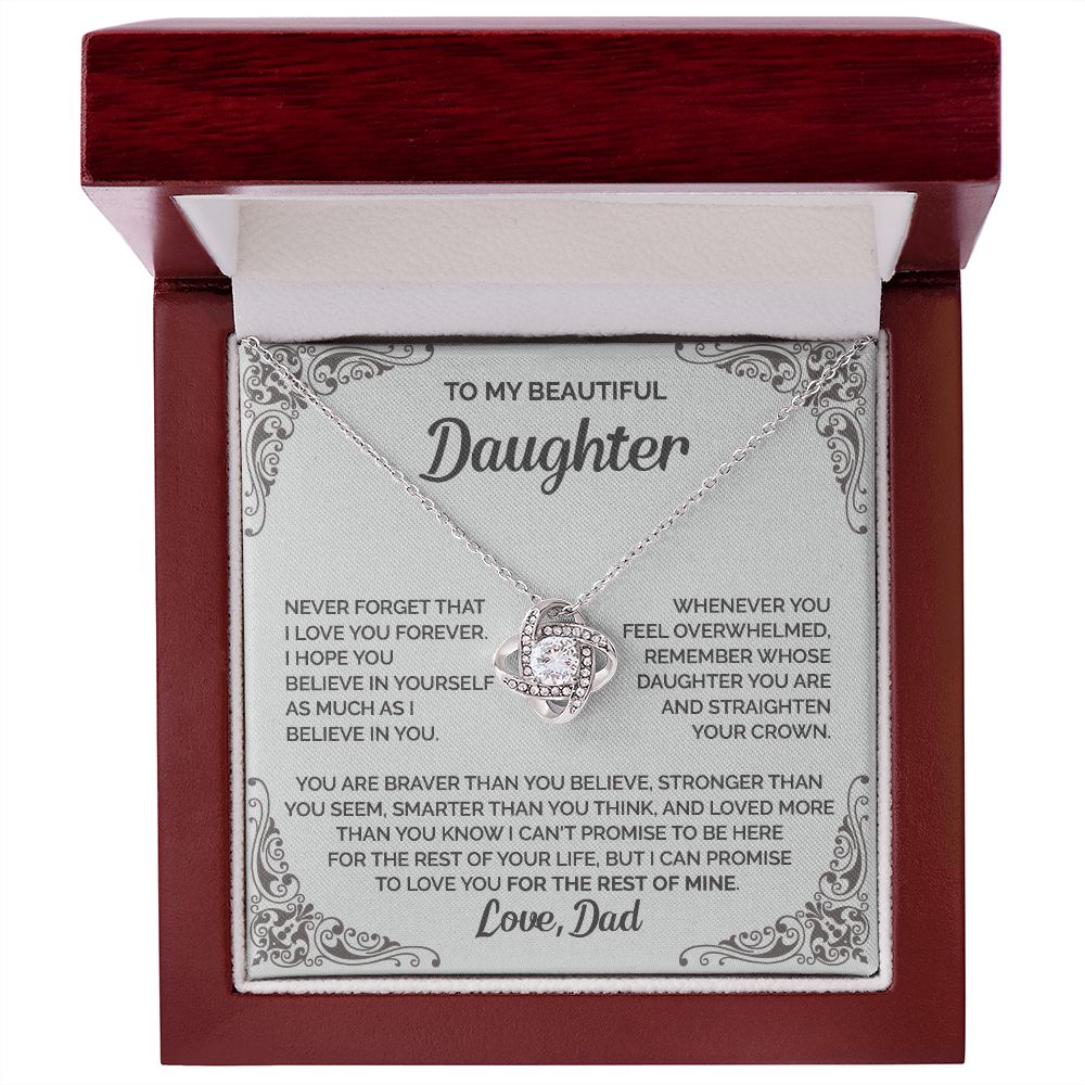 Daughter - I love you forever - 0014d Love Knot Necklace