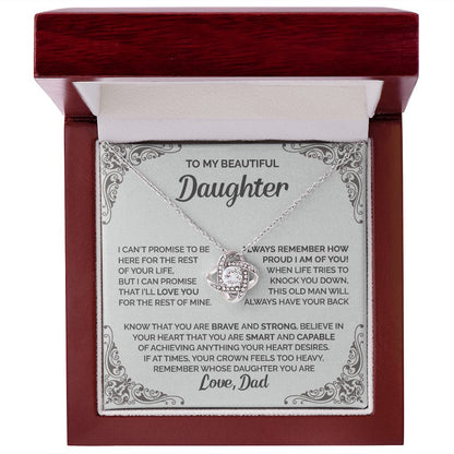Daughter - Remember whose daughter you are - 0010d Love Knot Necklace