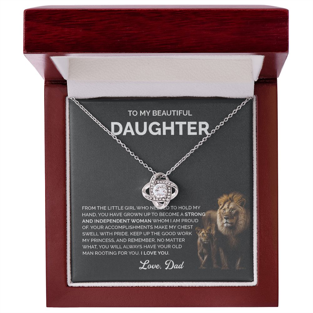 Daughter - You will always this hold man rooting for you - 006d Love Knot Necklace