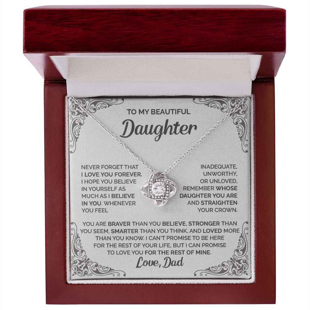 Daughter - Straighten your crown - 0015d Love Knot Necklace