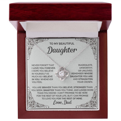Daughter - Straighten your crown - 0015d Love Knot Necklace