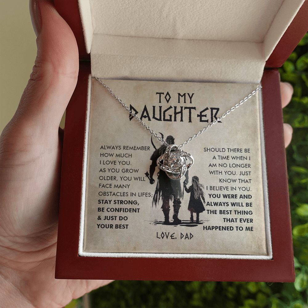 To My Daughter, You Are The Best Thing - Love Knot Necklace 106d