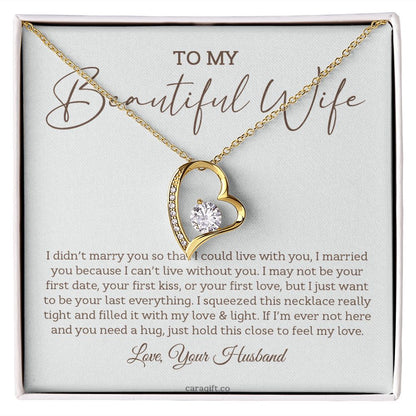 Hold this close to feel my love - 0030d Her - Forever Love Necklace